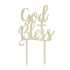 Tårtdekoration i guld "God Bless"