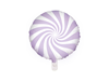 Folieballong Godis Lila/vit, 45 cm.
