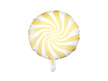Folieballong Godis Gul/vit, 45 cm.
