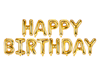 Girlang av ballonger guld "Happy Birthday"