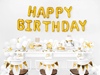 Girlang av ballonger guld "Happy Birthday"