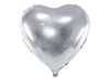 Folieballong hjärta Silver, 45 cm.