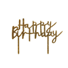 Tårtdekoration Guld "Happy birthday"