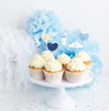 Cupcake toppers blå baby