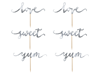 Cupcake toppers "Love" Silver, 6-pack