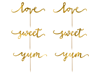 Cupcake toppers "Love" Guld, 6-pack