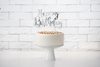 Cake topper Silver "Happy birthday"