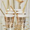 Pappersmugg "HAPPY Birthday" Guld, 8-pack