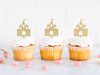 Cupcake toppers prinsessa/slott , 8-pack