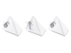 Presentaskar pyramidformade vita/silver, 6-pack