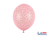 Ballong rosa med guld prickar-6 st