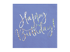 Servetter "Happy Birthday" blå/holografisk silver, 20-pack