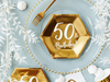 Engångsassietter 50 år Guld 20 cm, 6-pack
