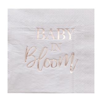 Servetter Babyshower - Baby in Bloom, 16-pack