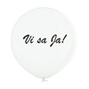 Jätteballong Vit med svart text "Vi sa Ja!", 60 cm