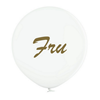 Jätteballong Vit med guldtext "Fru", 60 cm