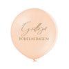 Jätteballong "Grattis på Födelsedagen" Persika/guld, 60 cm