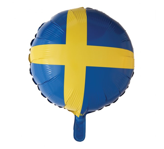 Folieballong Svenska flaggan, 45 cm.