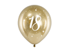 Födelsedagsballonger 18 år guld, 6-pack