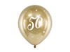 Födelsedagsballonger 50 år guld, 6-pack