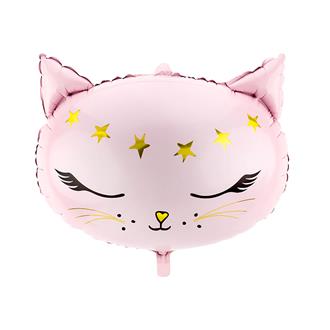 Folieballong rosa katt, 48 cm.