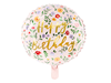 Folieballong "Happy Birthday" blommig, 35 cm.