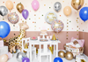 Folieballong "Happy Birthday" rosa/guld