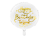 Folieballong "Happy Birthday To You" vit/guld