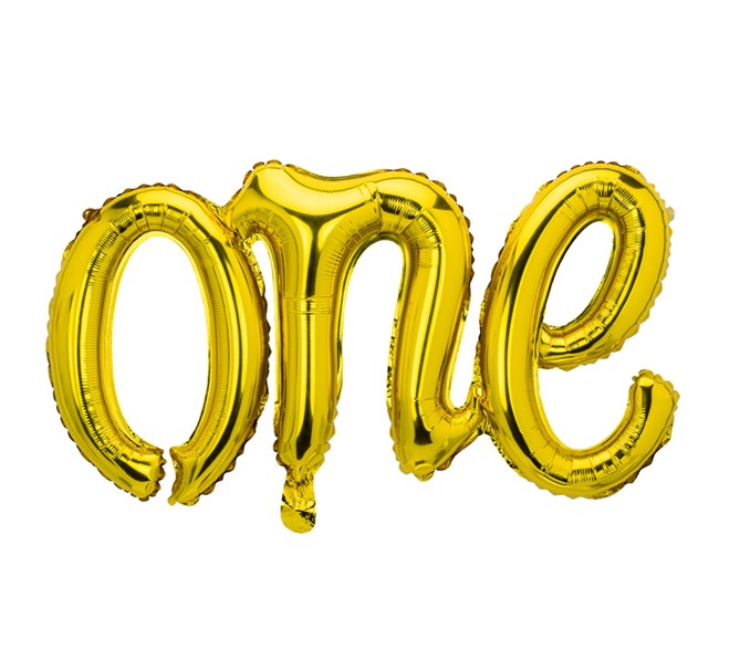 Folieballong "One" 1 år Guld
