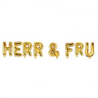 Ballonggirlang "HERR & FRU" guld