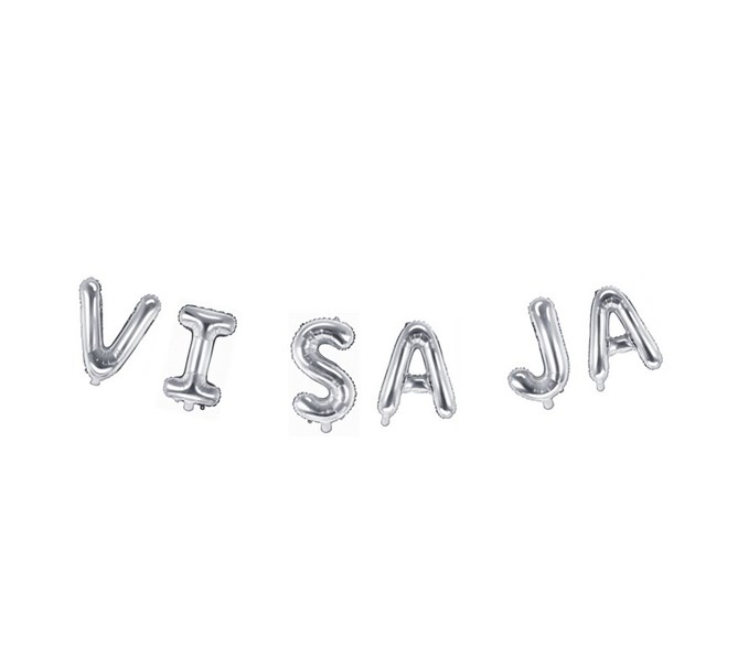 Ballonggirlang "VI SA JA" silver