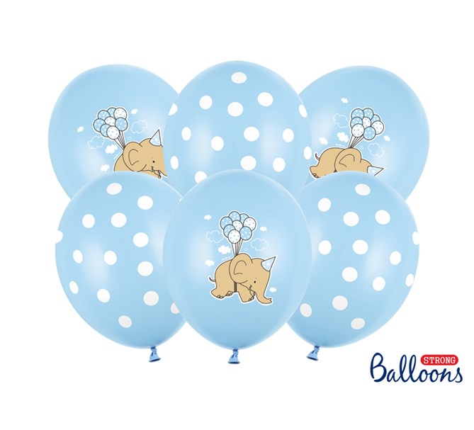 Ballonger Elefant Blå, 6-pack