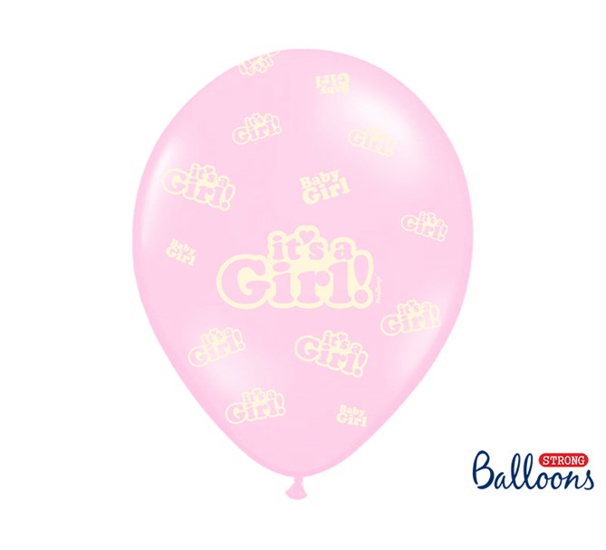 Ballonger I´ts a girl rosa, 5-pack