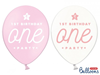 Ballonger 1 år "1st Birthday One!" Rosa, 6-pack