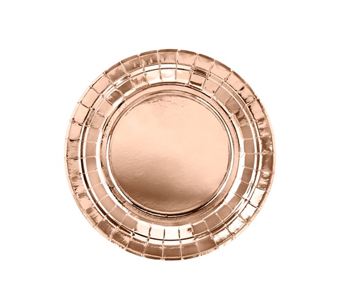 Engångsassiett Roséguld 18 cm, 6-pack