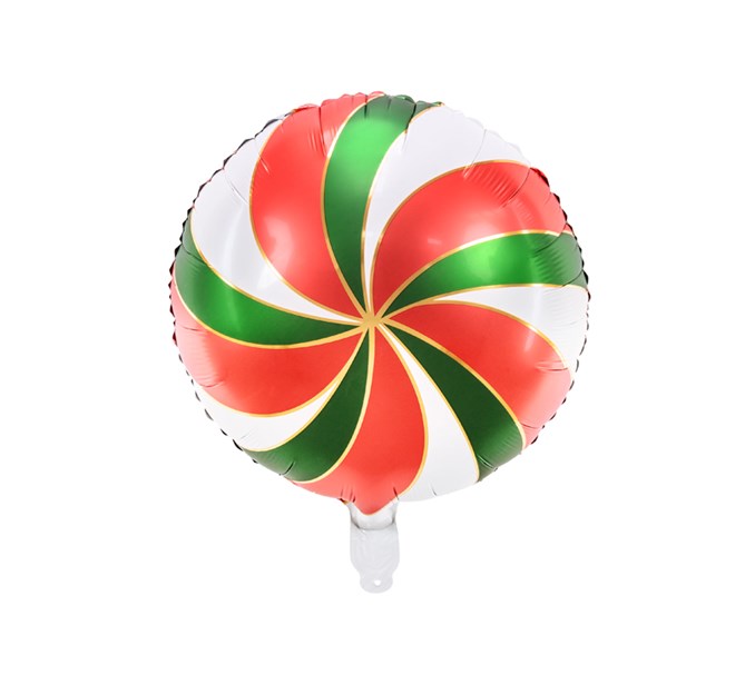 Folieballong Godis Röd/grön/vit/guld, 35 cm