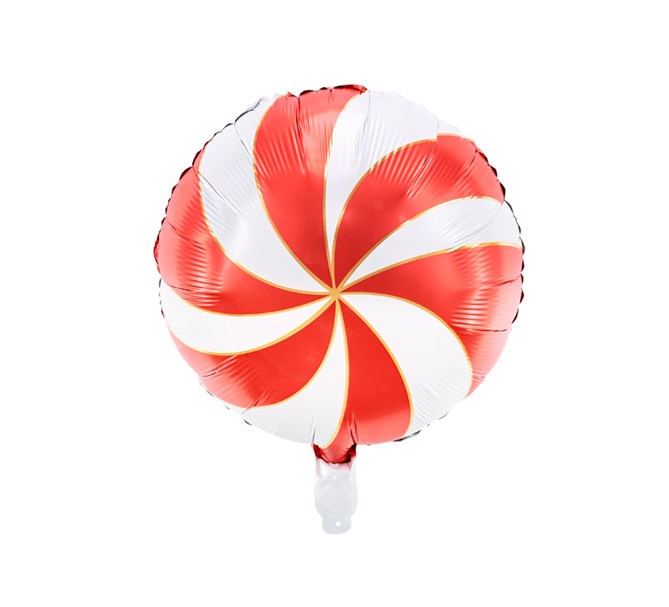 Folieballong Godis Röd/vit, 35 cm