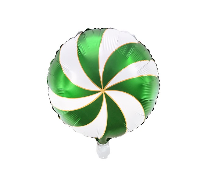 Folieballong Godis Grön/vit/guld, 35 cm