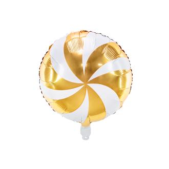 Folieballong Godis Guld/vit, 35 cm
