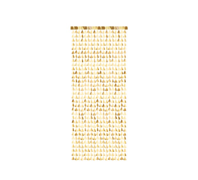 Draperi till Jul - granar i guld 100 x 245 cm