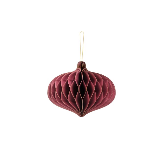 Honeycomb julgranskula Vinröd, 15 x 16 cm.