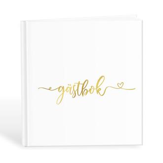 Gästbok till Bröllop med guld text