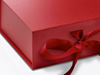 Presentbox med band Röd. 11 x 11,5 x 5 cm
