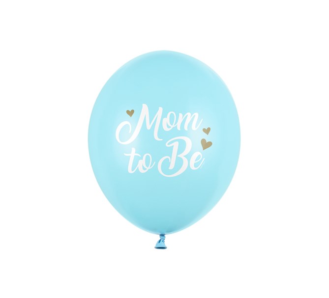 Ballonger "Mom to Be" blå, 6-pack