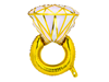 Folieballong Diamantring guld, 95 cm.