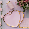 Tallrik hjärtformad rosa-guld, 10-pack