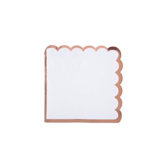 Servett vit-roséguld, 20-pack