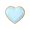 Tallrik hjärtformad ljusblå-guld, 10-pack