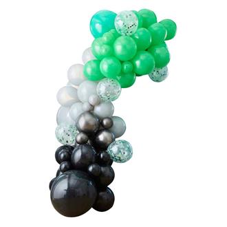 Ballongbåge grön/silver/svart, 5 m