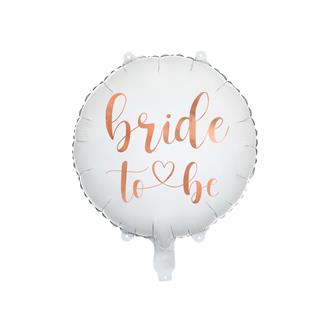 Folieballong "Bride to Be" vit/rosé, 45 cm